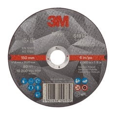 Rueda de corte plateada de 3M™, T41, 150 mm x 1.6 mm x 22.23 mm, PN51814