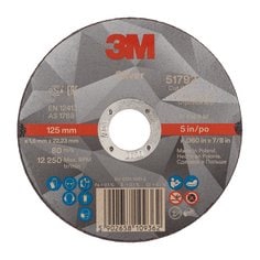 Rueda de corte plateada de 3M™, T41, 125 mm x 1.6 mm x 22.23 mm, PN51792