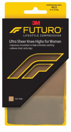 FUTURO Ultra Sheer Knee Highs for Women, 71014NEN, Medium, Nudeimage