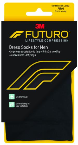 FUTURO Dress Socks for Men, 71035BLEN, Medium, Blackimage