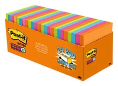 Post-it(R) Super Sticky Notes 654-24SSAU-CP, Rio de Janeiro Jewel Pop colors