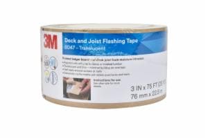 3M™ Deck and Joist Flashing Tape 8047, Translucent, 3 in x 75 ft, 12 Rolls/Case, Solid Liner image 3M™ Deck and Joist Flashing Tape 8047, Translucent, 3 in x 75 ft, 12 Rolls/Case, Solid Linerimage