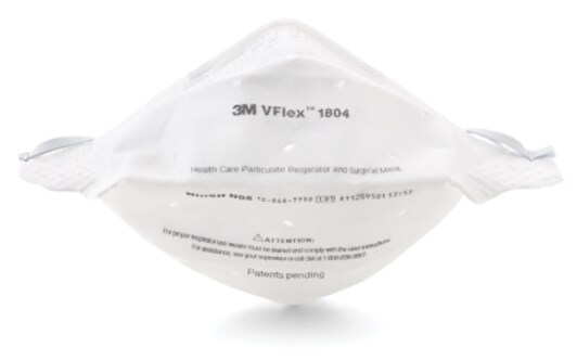 3M VFlex Healthcare Particulate Respirator and Surgical Mask 1804, N95