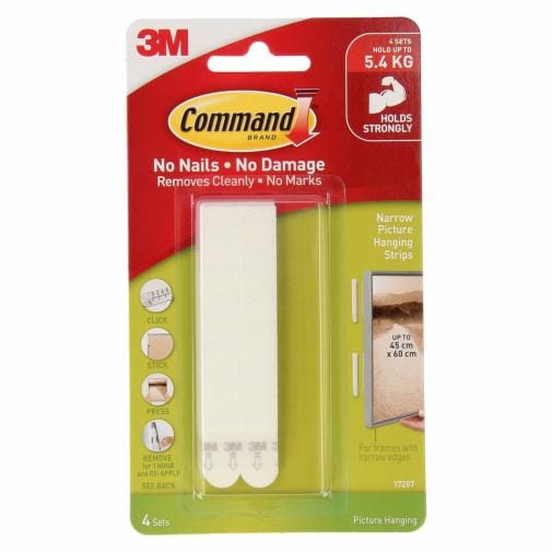 Command™ Narrow Picture Hanging Strips 17207, White