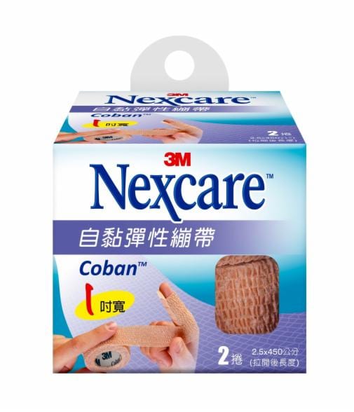 3M™ Ｎｅｘｃａｒｅ一吋自黏彈性繃帶ＣＰ包