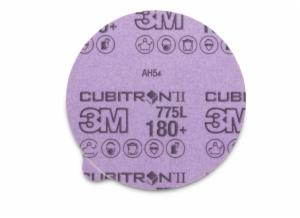 3M™ Cubitron II Stikit Film Disc 775L, 180+ 3MIL, 5 in x NH, Linered w/Tab, Die 500X, 50/Carton, 250 ea/Caseimage