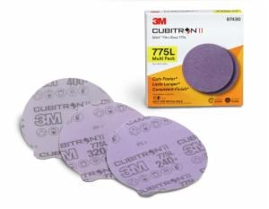 3M™ Cubitron II Stikit Film Disc 775L, 87430, Multi-Grade 240+ – 400+ 3MIL, 5 in x NH, 20 Packs/Case, Multi-packimage