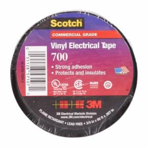 Scotch Vinyl Electrical Tape 700, 2 in x 20 ft, Black, 100 rolls/Case, NO SHRINKWRAP image Scotch Vinyl Electrical Tape 700, 2 in x 20 ft, Black, 100 rolls/Case, NO SHRINKWRAPimage