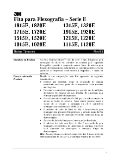 Boletim Técnico Fita 3M™ Cushion-Mount™ Plus com adesivo série E