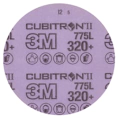 3M™ Cubitron™ II Hookit™ Filmrondel 775L, 320+, 125mm, 0-huller, 250 stk/krt