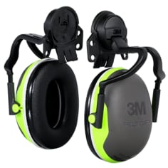 A 3M PELTOR X Series Earmuff, X4P51E, full brim hard hat attached electrically insulated