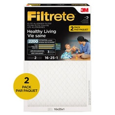 Filtrete Healthy Living Elite Allergen Filter, EA01-2PK-6E-NA, MPR 2200, 16 x 25 x 1 in, 2 pack