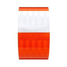 3M High Intensity Prismatic Grade Barricade Sheeting, 382 VHIP, white/orange, 4 in x 50 yd