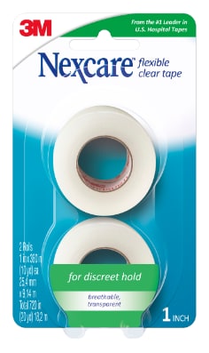 Flexible Clear Tape, 2 pk, 1" x 10 yds.