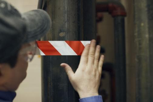 Bande Limite De Confidentialité Rouge Pour Sol - 1000x70 Mm - Signalisation Antidérapante