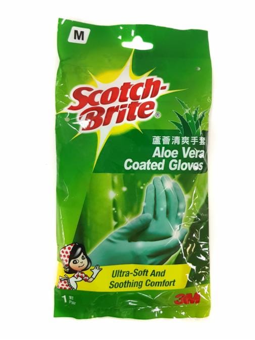Scotch-Brite™ Aloe Vera Coated Gloves, Medium, Green