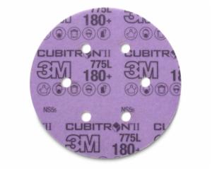 3M™ Cubitron II Stikit Film Disc 775L, 180+ 3MIL, 6 in x NH, 6HL, Linered w/Tab, Die 600HZ, 50/Carton, 250 ea/Caseimage