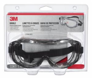 3M™ Professional Goggle, Chemical Splash, 91264H1-DC, Black Strap, Gray Lens, 4/caseimage