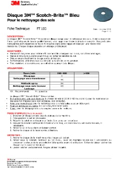 Fiche Technique Disque bleu  3M™ Scotch-Brite™