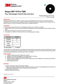 Fiche Technique Disque Hi Pro 3M™ Scotch-Brite™