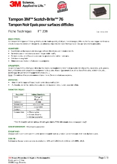 Fiche Technique Tampon noir épais 3M™ Scotch-Brite™