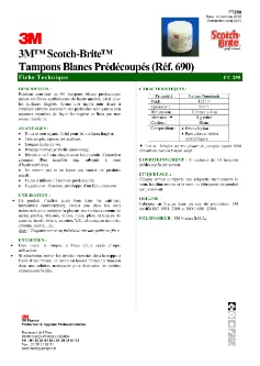 Fiche Technique Tampon blancs prédécoupés 3M™ Scotch-Brite™
