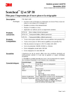 Bulletin Technique Film IJ/SP70