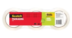 Scotch(R) Packaging Tape, 1.88 in x 54.6 yd (48 mm x 50 m) 3 Pack