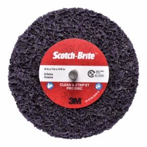 Scotch-Brite Clean and Strip XT Pro Disc, XO-DC, SiC Extra Coarse, Purple, 4 in x 1 in x 1/4 in, 2 Ply Shaft Mount, 10 ea/Case image Scotch-Brite Clean and Strip XT Pro Disc, XO-DC, SiC Extra Coarse, Purple, 4 in x 1 in x 1/4 in, 2 Ply Shaft Mount, 10 ea/Caseimage