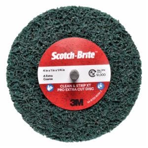 Scotch-Brite Clean and Strip XT Pro Extra Cut Disc, XC-DC, A/O XCRS, Green, 4 in x 1 in x 1/4 in, 2 Ply Shaft Mount, 10 ea/Case image Scotch-Brite Clean and Strip XT Pro Extra Cut Disc, XC-DC, A/O XCRS, Green, 4 in x 1 in x 1/4 in, 2 Ply Shaft Mount, 10 ea/Caseimage