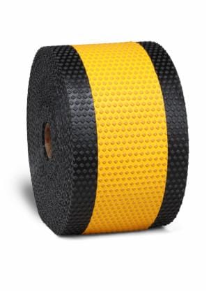 3M™ Stamark All Weather Tape A381AW-5, Yellow, 1-1/2 in Black Contrast Borders, 11 in x 50 yd image 3M™ Stamark All Weather Tape A381AW-5, Yellow, 1-1/2 in Black Contrast Borders, 11 in x 50 ydimage