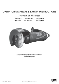 Operator's Manual & Safety Instructions: 3M™ Cut-Off Wheel Tool
