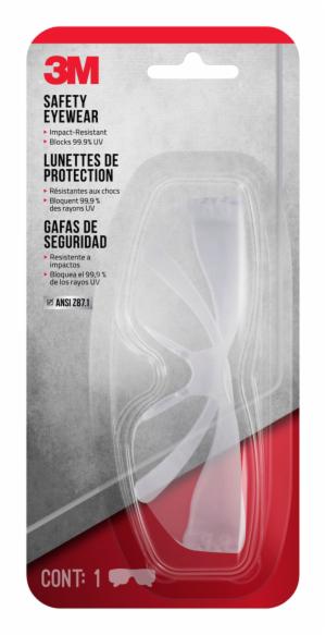 3M™ Indoor Safety Eyewear, 90953-BU10-NA, Clear Frame/Clear Scratch Resistant Lens, 10 eaches/caseimage