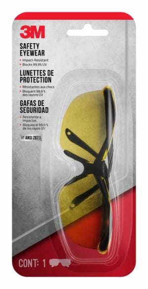 3M™ Safety Eyewear Anti-Scratch, 90966H1-C, Black, Amber Lens, 12/caseimage
