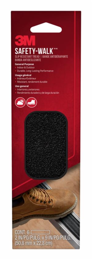 3M™ Safety-Walk Slip Resistant Tape 610B-T2X9, Black, 2 in x 9 in, 6 Strips/pack, 12 packs/case image 3M™ Safety-Walk Slip Resistant Tape 610B-T2X9, Black, 2 in x 9 in, 6 Strips/pack, 12 packs/caseimage