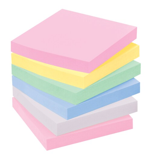 Post-it® Notes Helsinki Collection, 3 in x 3 in, 75 sheets/pad, 6 pads/pk