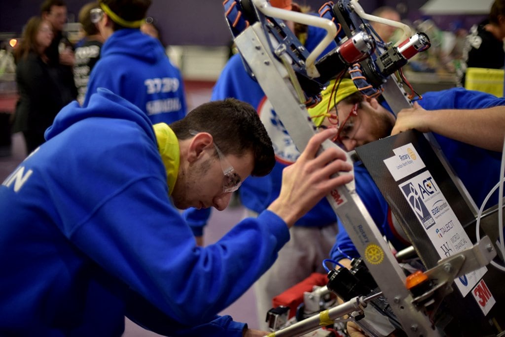 first robotics competition encouraging teamwork