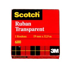 Scotch® Transparent Film Tape, 600, 0.75 in x 36 yd (1.9 cm x 33 m), boxed