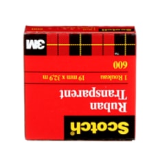 Scotch® Transparent Tape, 600-18BXD-2PK, 3/4 in x 36 yd (19 mm x