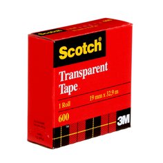 Scotch® Transparent Tape, 600-18-6BXD, 3/4 in x 36 yd (19 mm x
