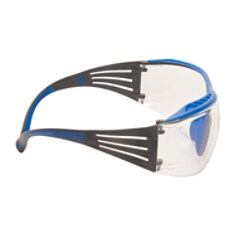 Lunettes de sécurité 3M™ SecureFit™ 400X, branches bleues/grises, revêtement antibuée (K et N)