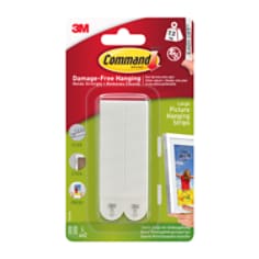 3M Command Large White Picture hanging Adhesive strip (Holds)7.2kg, Pack of  4