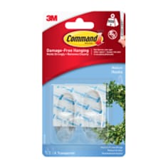 Command™ Small Clear Wire Hooks with Clear Strips Value Pack 17067CLR-9