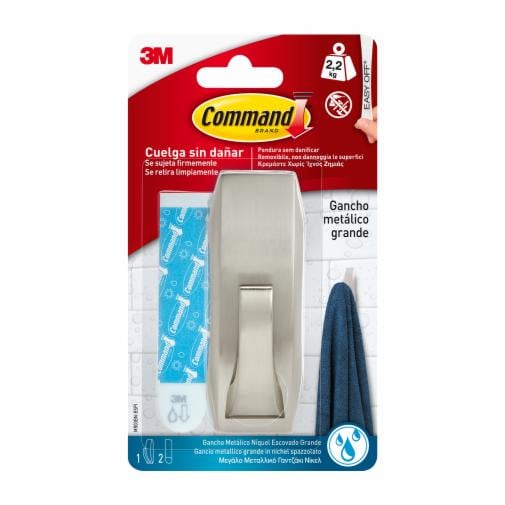 MR03BN-B 7100127049-command-modern-reflections-bath-hook-satin-nickel-bath-strips-large-wmr02bn-1h