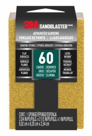 3M™ SandBlaster Advanced Sanding Sanding Sponge 20909-60, 60 grit, 3 3/4 in x 2 1/2 x 1 in, 1/pkimage