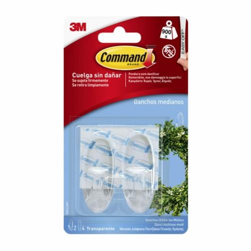 Command™ Clear Hooks, Clear Strips, Medium, 17091CLR