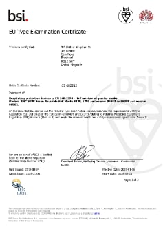 6100 6200 6300 06962 06963 Half Mask BSI Certificate