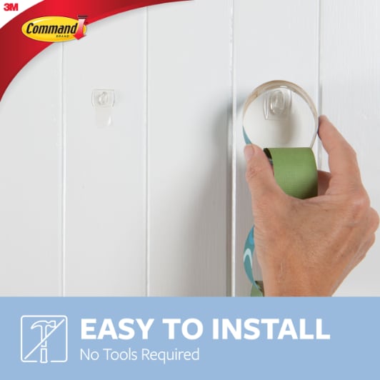 Command(TM) Mini Clear Hooks with Clear Strips
