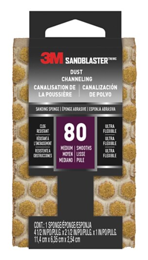 "20908-80-UFS 3M™ SandBlaster™ Ultra Flexible Sanding Sponge 80 Grit,  4-1/2""x2-1/2"" _VO1_rgb.jpg"