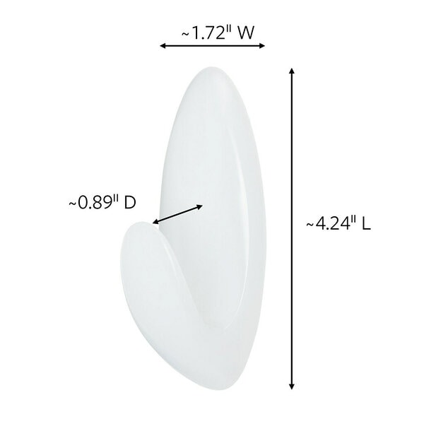 Command Large Towel Hook with Water-Resistant Strips Clear Frosted BATH17-ESF